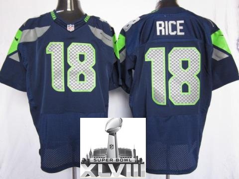 Nike Seattle Seahawks 18 Sidney Rice Blue Elite 2014 Super Bowl XLVIII NFL Jerseys Cheap