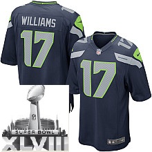 Nike Seattle Seahawks 17# Mike Williams Blue 2014 Super Bowl XLVIII NFL Jerseys Cheap