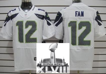 Nike Seattle Seahawks 12 Fan White Elite 2014 Super Bowl XLVIII NFL Jerseys Cheap