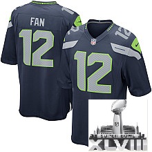 Nike Seattle Seahawks 12# Fan Blue 2014 Super Bowl XLVIII NFL Jerseys Cheap