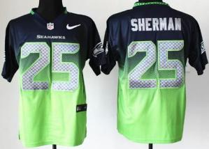 Nike Seattle Seahawks 25 Richard Sherman Blue Green Drift Fashion II Elite 2014 Super Bowl XLVIII NFL Jerseys Cheap