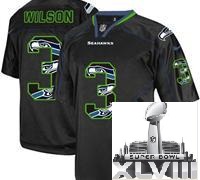 Nike Seattle Seahawks 3 Russell Wilson Lights Out Black NFL Elite 2014 Super Bowl XLVIII NFL Jerseys Cheap