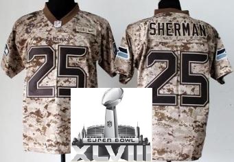 Nike Seattle Seahawks 25 Richard Sherman Camo US Mccuu 2014 Super Bowl XLVIII NFL Jerseys Cheap