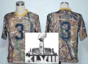 Nike Seattle Seahawks 3 Russell Wilson Camo Realtree 2014 Super Bowl XLVIII NFL Jerseys Cheap