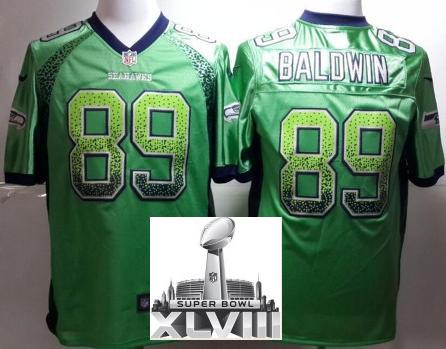 Nike Seattle Seahawks 89 Doug Baldwin Green Drift Fashion Elite 2014 Super Bowl XLVIII NFL Jerseys Cheap