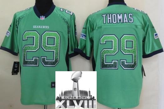 Nike Seattle Seahawks 29 Earl Thomas Green Drift Fashion Elite 2014 Super Bowl XLVIII NFL Jerseys Cheap