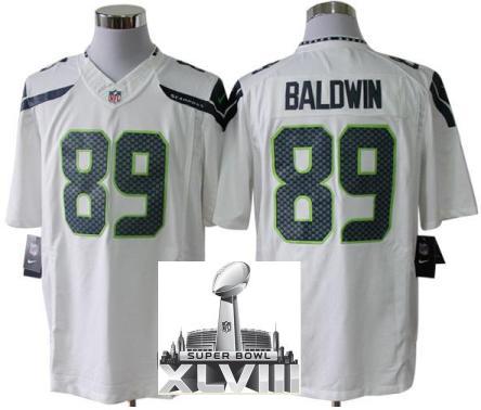 Nike Seattle Seahawks 89 Doug Baldwin White Game LIMITED 2014 Super Bowl XLVIII NFL Jerseys Cheap