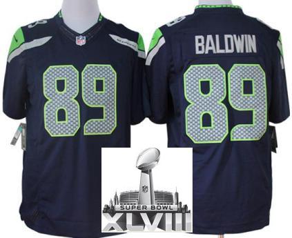 Nike Seattle Seahawks 89 Doug Baldwin Blue Game LIMITED 2014 Super Bowl XLVIII NFL Jerseys Cheap