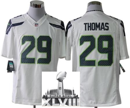 Nike Seattle Seahawks 29 Earl Thomas White Game LIMITED 2014 Super Bowl XLVIII NFL Jerseys Cheap
