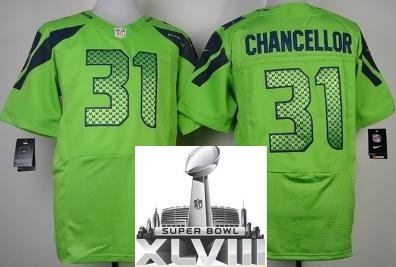 Nike Seattle Seahawks 31 Kam Chancellor Elite Green 2014 Super Bowl XLVIII NFL Jerseys Cheap
