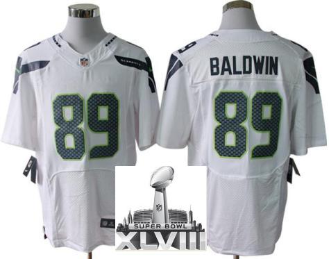Nike Seattle Seahawks 89 Doug Baldwin White Elite 2014 Super Bowl XLVIII NFL Jerseys Cheap