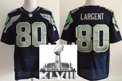Nike Seattle Seahawks 80 Steve Largent Blue Elite 2014 Super Bowl XLVIII NFL Jerseys Cheap