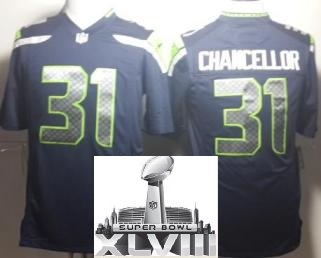 Nike Seattle Seahawks 31 Kam Chancellor Blue Game 2014 Super Bowl XLVIII NFL Jerseys Cheap