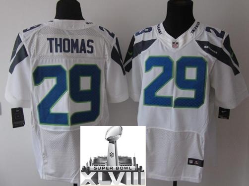Nike Seattle Seahawks 29 Earl Thomas White Elite 2014 Super Bowl XLVIII NFL Jerseys Cheap