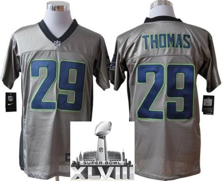 Nike Seattle Seahawks 29 Earl Thomas Grey Shadow 2014 Super Bowl XLVIII NFL Jerseys Cheap