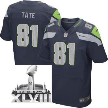 Nike Seattle Seahawks 81 Golden Tate Elite Blue 2014 Super Bowl XLVIII NFL Jerseys Cheap