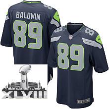 Nike Seattle Seahawks 89# Doug Baldwin Blue 2014 Super Bowl XLVIII NFL Jerseys Cheap