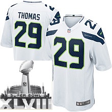 Nike Seattle Seahawks 29# Earl Thomas White 2014 Super Bowl XLVIII NFL Jerseys Cheap