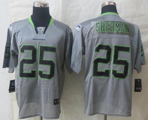 Nike Seattle Seahawks 25 Richard Sherman Lights Out Grey Elite NFL Jerseys Cheap