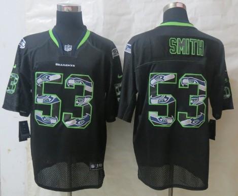 Nike Seattle Seahawks #53 Malcolm Smith Lights Out Black Elite NFL Jersey 2014 New Cheap