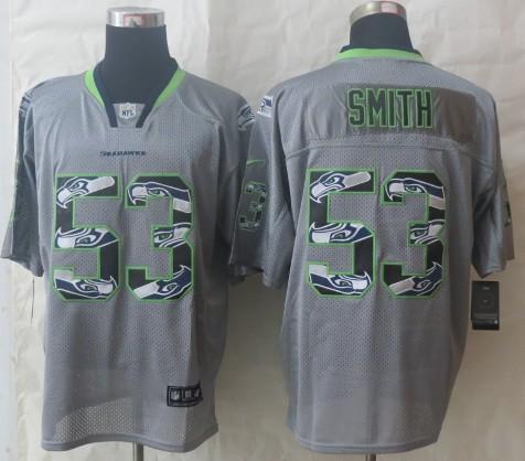 Nike Seattle Seahawks #53 Malcolm Smith Lights Out Grey Elite NFL Jersey 2014 New Cheap