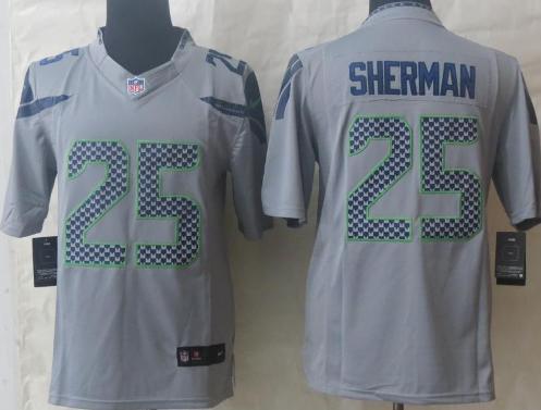 Nike Seattle Seahawks 25 Richard Sherman Grey LIMITED NFL Jerseys Cheap