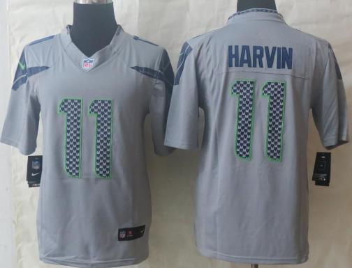Nike Seattle Seahawks 11 Percy Harvin Grey LIMITED NFL Jerseys Cheap