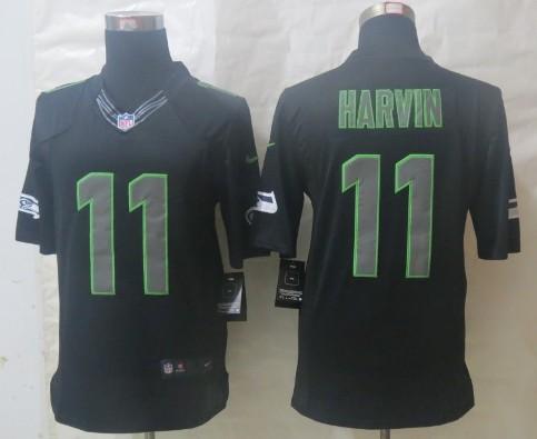 Nike Seattle Seahawks 11 Percy Harvin Impact Limited Black NFL Jerseys Cheap