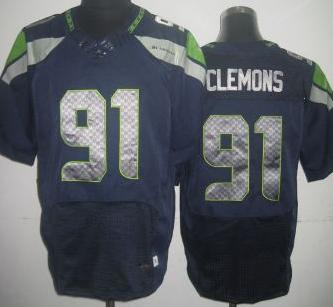 Nike Seattle Seahawks 91 Chris Clemons Blue Elite NFL Jerseys Cheap