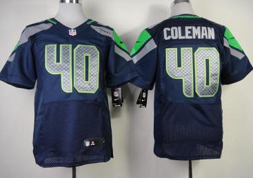 Nike Seattle Seahawks 40# Derrick Coleman Team Color Blue Elite NFL Jerseys Cheap
