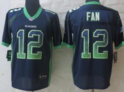 Nike Seattle Seahawks 12 Fan Drift Fashion Blue Elite NFL Jerseys Cheap