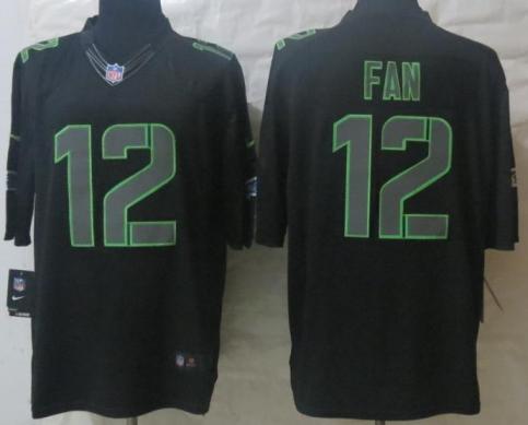 Nike Seattle Seahawks 12 Fan Black Impact Limited NFL Jerseys Cheap