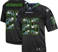 Nike Seattle Seahawks #25 Richard Sherman Lights Out Black NFL Elite Jersey Cheap
