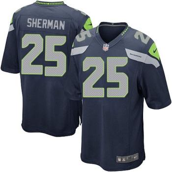 Nike Seattle Seahawks 25 Richard Sherma Blue Game NFL Jerseys Cheap