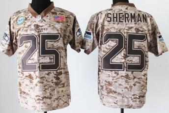 Nike Seattle Seahawks 25 Richard Sherman Salute to Service Digital Camo Elite NFL Jersey Cheap
