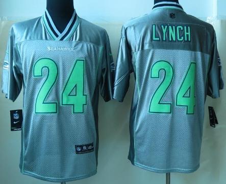 Nike Seattle Seahawks 24 Marshawn Lynch Elite Grey Vapor NFL Jersey Cheap