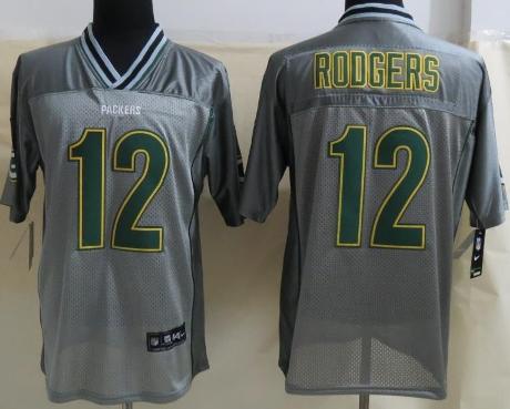 Nike Green Bay Packers 12 Aaron Rodgers Elite Grey Vapor NFL Jersey Cheap