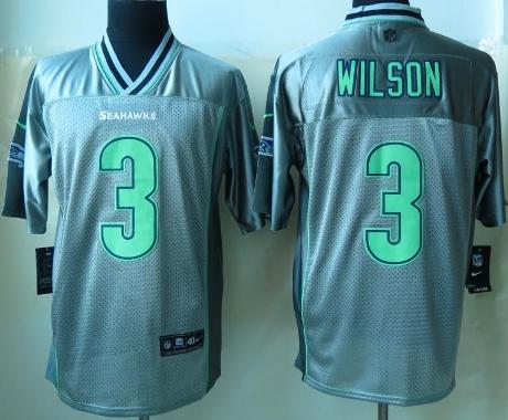 Nike Seattle Seahawks 3 Russell Wilson Elite Grey Vapor NFL Jersey Cheap