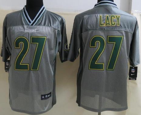 Nike Green Bay Packers 27 Eddie Lacy Elite Grey Vapor NFL Jersey Cheap
