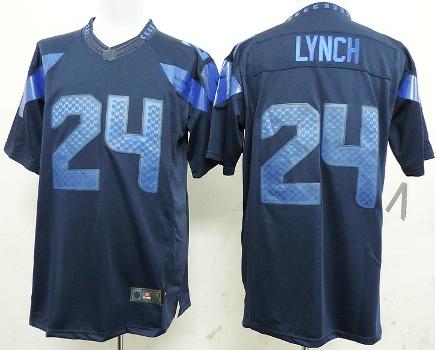 Nike Seattle Seahawks 24 Marshawn Lynch Blue Drenched Limited NFL Jersey Cheap