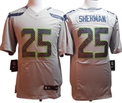 Nike Seattle Seahawks 25 Richard Sherman Grey Elite NFL Jerseys Cheap