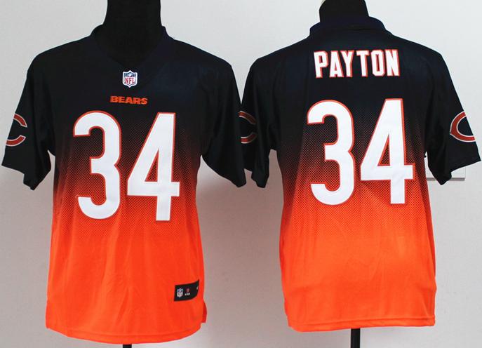 Nike Chicago Bears 34 Walter Payton Blue Orange Drift Fashion II Elite NFL Jerseys Cheap