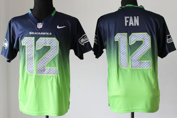 Nike Seattle Seahawks 12 Fan Blue Green Drift Fashion II Elite NFL Jerseys Cheap