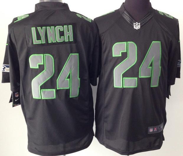 Nike Seattle Seahawks 24 Marshawn Lynch Black Impact LIMITED NFL Jerseys Cheap