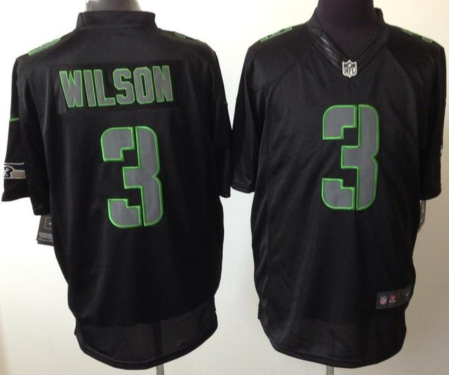 Nike Seattle Seahawks 3 Russell Wilson Black Impact LIMITED NFL Jerseys Cheap