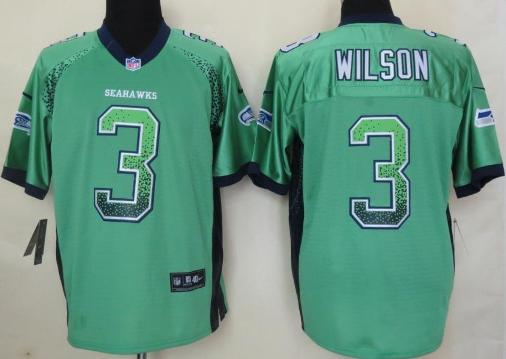 Nike Seattle Seahawks 3 Russell Wilson Green Drift Fashion Elite NFL Jerseys Cheap