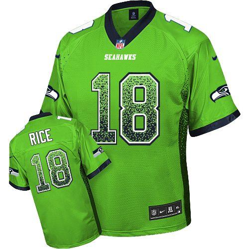 Nike Seattle Seahawks 18 Sidney Rice Green Drift Fashion Elite NFL Jerseys Cheap