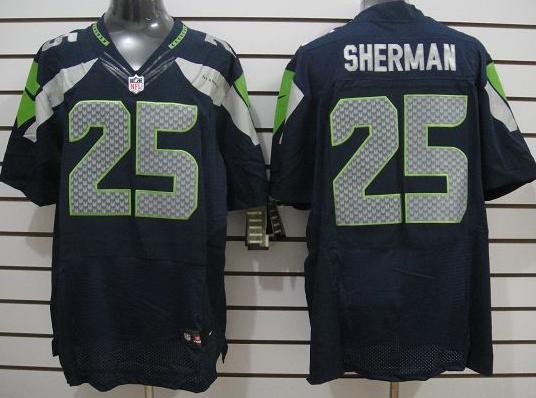 Nike Seattle Seahawks #25 Richard Sherman Blue Elite NFL Jerseys Cheap