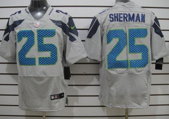 Nike Seattle Seahawks #25 Richard Sherman Grey Elite NFL Jerseys Cheap