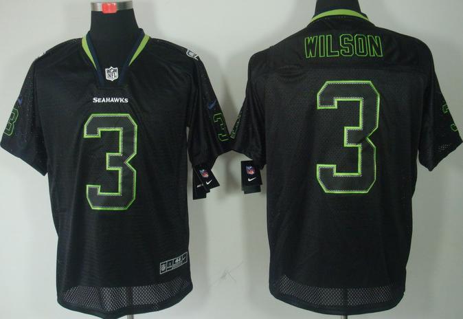 Nike Seattle Seahawks #3 Russell Wilson Lights Out Black NFL Jerseys Cheap